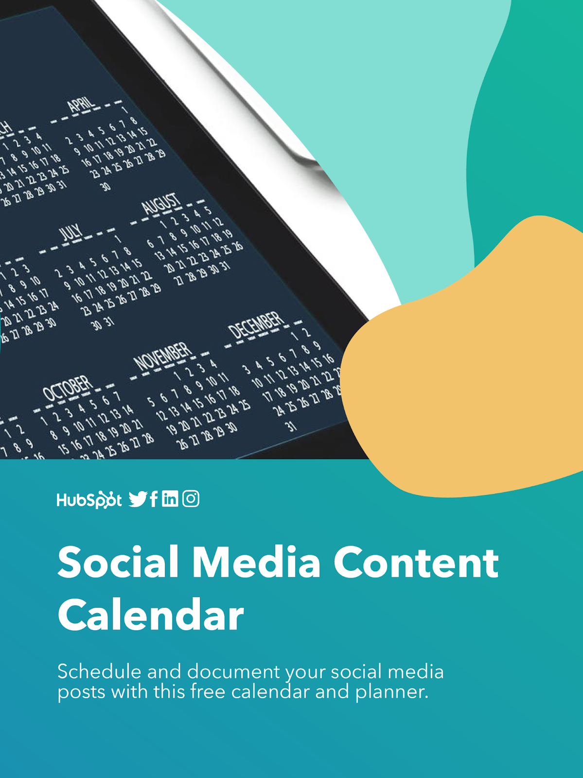 Social media content calendar template